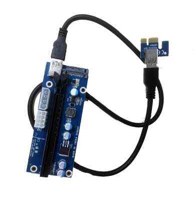  Райзер / Riser USB3.0 PCI-E 1X на 16X, 6pin, 270мф (ver.10)